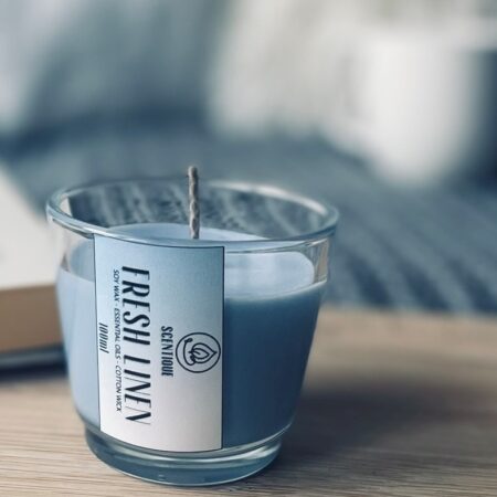 Świeczka zapachowa 100ml w szkle – Świeże pranie