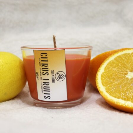 Świeczka zapachowa 100ml w szkle – Owoce cytrusowe